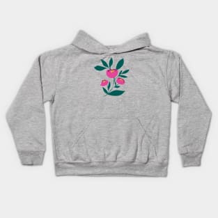 Bold and Bright Hot Pink Peony Kids Hoodie